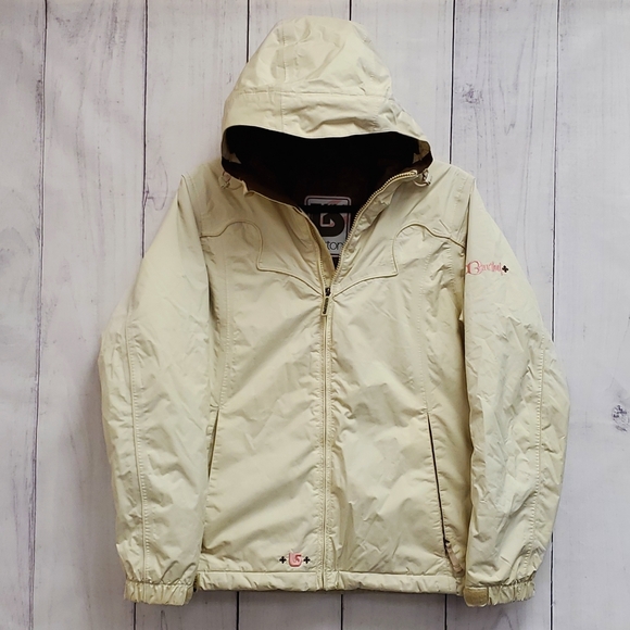 Burton | Jackets u0026 Coats | Burton Ski Jacket Cream With Pink Accents Hooded Cream  Color Size Small | Poshmark